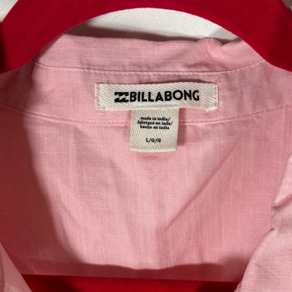 New NWT Women's Billabong Hawaiian Daze Top Rolled Pink Blush Sheer Size L - Picture 3 of 9